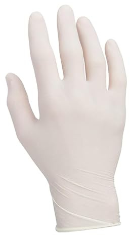 IMBALLAGGI 2000- Guanti Lattice Monouso Senza Polvere Taglia L, Confezione 100 Pezzi, Guanti Usa e Getta in Gomma Naturale per Uso Medico, Domestico, Estetico e Industriale, Resistenti e Elasticizzati