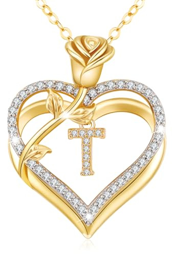 Gold Necklaces for Women Rose Pendant Jewellery Birthday Gifts for Women