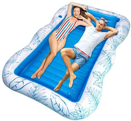 Lettino galleggiante per piscina per adulti: gonfiabile reclinabile, lettino galleggiante morbido con portabicchieri, comoda amaca d'acqua | zattera da piscina portatile per abbronzatura, viaggi