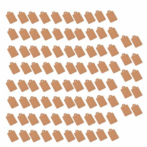 Förpackning med 100 st tomma minietiketter kraftpapper tomma vita etiketter för smycken, armband, halsband, produktförsäljning