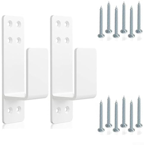 Jonikuper Lot de 2 supports de barricade pour porte en bois de 2 x 4, support de barre de sécurité robuste pour renfort de porte de maison, acier avec revêtement en poudre, convient aux portes