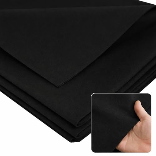 wenrescry Ironing Fleece 300 x 100 cm - 50 g/m², Easy to Iron, White, for Light and Medium Weight Fabrics, Sewing, DIY, Embroidery, Crafts, Volume Fleece, Easy to Use (Black)