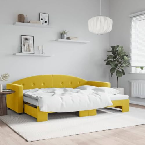 QZZCED 2-in-1-Schlafsofa mit Ausziehbett, Doppel-Sofa, modernes minimalistisches Design für Wohnzimmer, solide Struktur aus Holz und Metall