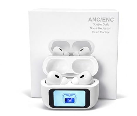 Generico Cuffie con Schermo LED, Auricolari Bluethoot, Touch Screen Wireless Earbuds, Inserti in Silicone, Cuffiette Senza Fili Bluetooth 5.4 in Ear, Auricolari Cancellazione Rumore, Per iOS/Android