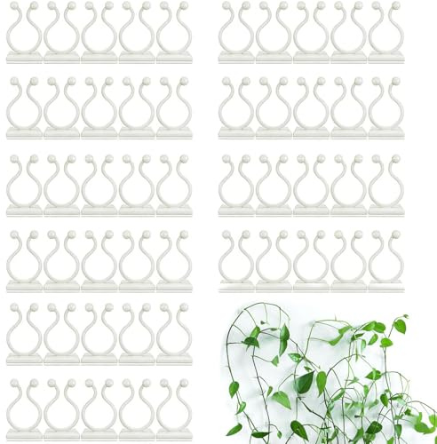 KEUGT Pflanzenclips,50 Stück Kletterpflanzen Clips | Selbstklebend Wand Befestigungsclips,Wandbefestigung für Pflanzen,Kletterpflanze Befestigungsklammern für Pflanzen Sicherung