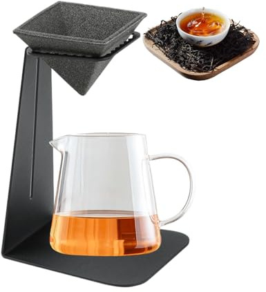 Pour Over keramisk pour over kaffebryggare, återanvändbar, , a - keramiskt Sake- och tefilter med hållare - lämplig för , kontor, , koppar, kannor, sake, manuell förberedelse