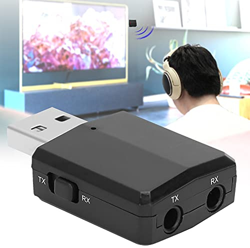 AMONIDA USB Trådlös Ljudsändtagare, Bärbar 3 i 1 Bluetooth-adapter för Hemstereosystem, Hög Kvalitet, 3,5 Mm/USB, 2 Kablar Ingår