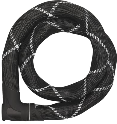 ABUS Kettenschloss Iven Chain 8210 – Fahrradschloss aus gehärtetem Stahl – mit Kunstfaserummantelung – ABUS-Sicherheitslevel 10 – 110 cm – Schwarz