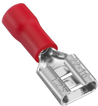 Heschen Female Quick Disconnects vinile isolato 6.3 x 0.8 mm cavo terminale per 0.5 – 1.5 mm² (22 – 16 AWG) rosso 100 pezzi