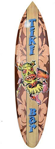 Interlifestyle Surfboard 100cm Tiki Bar Tiki Dancer Deko Surfbrett aus Hartholz im Paintbrush Stil