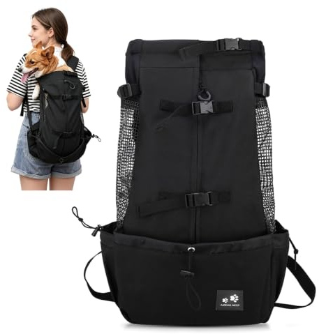 PETCUTE Hundetasche Hundetransporttasche Tragetasche füR Hunde Katzen Wanderrucksack Seite Atmungsaktives Netz Rucksack füR groß Hunde Katzen bis zu 16,5 kg