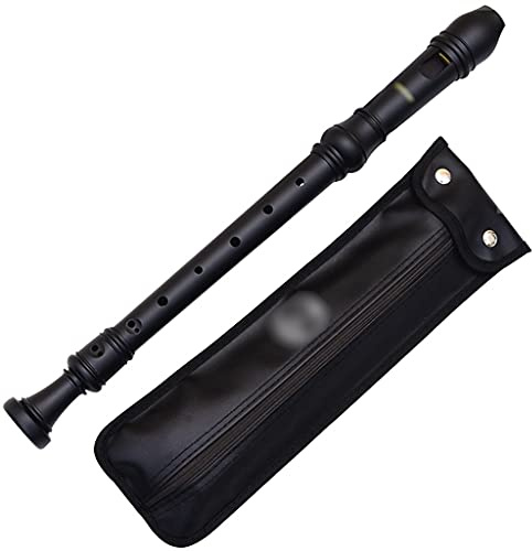 Blockflöten Blockflöte Lernen Erwachsene Professioneller Altbarock-ABS-Rekorder, Student F-Ton Britische 8-Loch-Flöte, 3-teilig, Mit Ledertasche (Color : Black, Size : Baroque F)