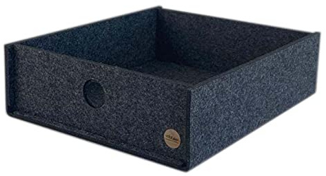 voigtdesign Aufbewahrungsbox CARGA Filz - ohne Deckel - u.a. für DAS schwedische Regal - 4 Größen 2 Farben - Made in Germany (CARGA KX1 - 38x32x10,6cm (TxBxH), anthrazit meliert)