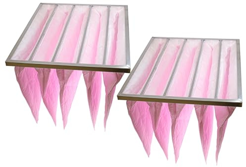 vhbw 2x Taschenfilter für Klima- und Lüftungsanlagen - Filter F7, 49 x 59,2 x 36 cm, Rosa