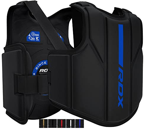 RDX Protector de Pecho, Maya Hide Cuero Protector De Cuerpo Acolchado Ajustable Mam capacitación, Muay Thai, Artes Marciales, Armadura de Escudo de Costilla Entrenamiento Kickboxing