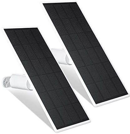 Wasserstein Lot de 2 panneaux solaires pour Google Nest Cam extérieur ou intérieur, batterie – énergie solaire 2,5 W – Fabriqué pour Google Nest
