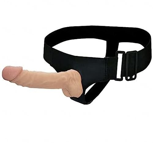 Small Size Double Pleasure Strapons Realistic Soft Silicone Massager for Couple, Adjustable Waist Pants,Meatcolor