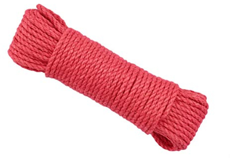 6 mm breit, natürliche Farbe, Jute-Seil, Hanf, gedrehte Kordel, Makramee-Schnur, DIY-Handwerk, handgefertigte Dekoration, 20 m, Rot