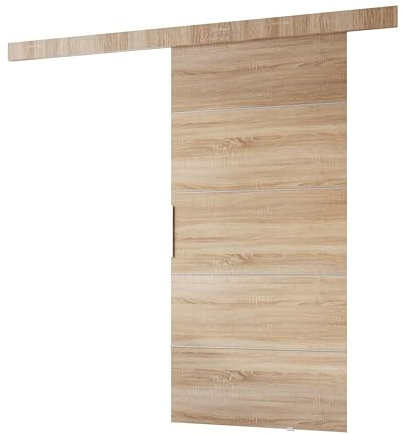 MINIO go for it - Schiebetür Komplettset CLEAN B Schiebetüren 96 cm Breit | Wandmontage, Schiebetürsystem, Zimmertüren - Sonoma Eiche