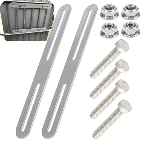 2 Set di Fissaggio per Cassetta Postale per Recinzione 215 x 24 mm Fissaggio per Recinzione per Fissare le Cassette Postali a Cancelli o Recinzioni(Argento, 215mm)