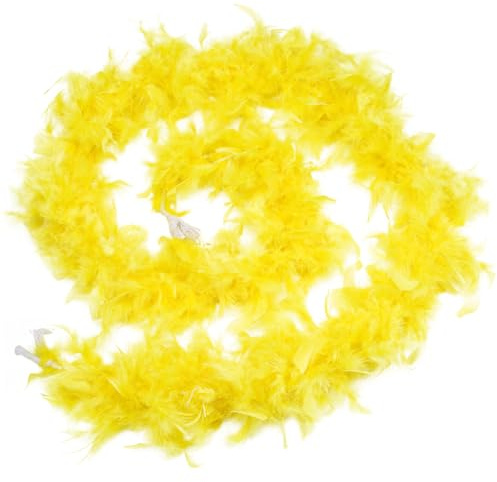 GORGECRAFT 2m Truthahn-Federboa 15.5~20cm Dicke Flauschige Federboas Bunte Federboas Gelber Federschal Verkleidungszubehör Für Halloween Karneval Tanzparty Cosplay Kostümdekoration