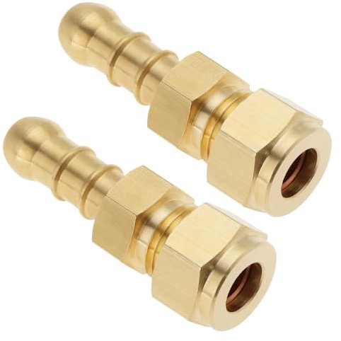 The Lord of the Tools 2 Pezzi 8 Mm Connettore Tubo Gas Raccordo Ugello Raccordo 1/2 Filettatura Connettore Tubo in Ottone Adatto 8 Mm (5/16) Connettore Tubo Gas Utilizzato in Camper E Roulotte