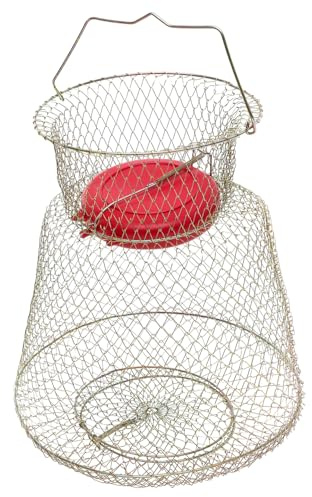 Anneome Gabbia per Rete per Acchiappare con Cesto Porta Animali Acquatici, Protezione di Crostacei, con Ciotola Galleggiante, Facile da Portare e Riporre