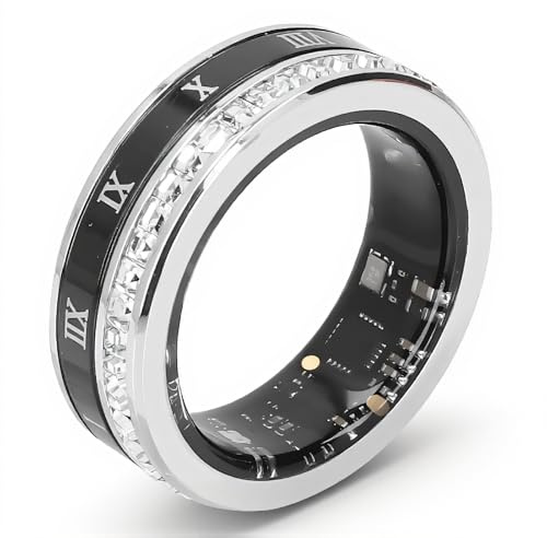 Upgrade Smart Ring für Männer, Fitness Tracker für Frauen, Schrittzählung, Magnetische Aufladung, Fitness Ring für Zuhause, Outdoor Aktivitäten für für Silber (10)