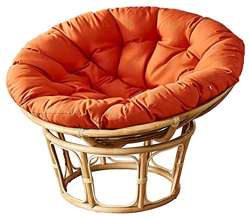 Generisch Rundes Papasansesselkissen, Hängesesselkissen für Papasansessel, Polyrattansessel-Sitzkissen (Orange 80x80cm)