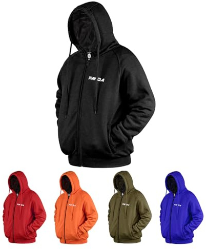 PANDA CYCLE GEAR Motorcycle Hoodie for Men & Women ATV Enduro Armored All Season's Biker Riding Sweatshirt Dual Sports Jacket (US, Alpha, Small, Regular, Regular, BLACK)