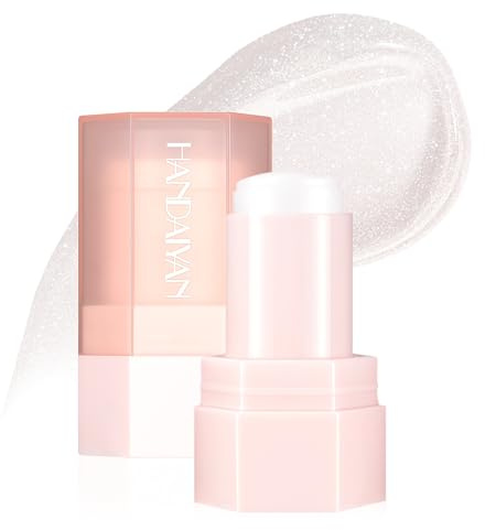Prreal Shiny Jelly Highlighter Stick,Shimmering Highlight,Body Glitter Stick For Lips Cheeks Eyes, Long-lasting Highlighter Pen Makeup,02Moonlight