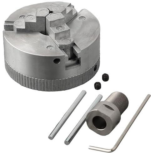 Juego de portabrocas y bielas – Pequeño portabrocas de torno de aleación de zinc de 3 mandíbulas | Accesorio de abrazadera autocentrante herramienta eléctrica de extensión para torneado de madera