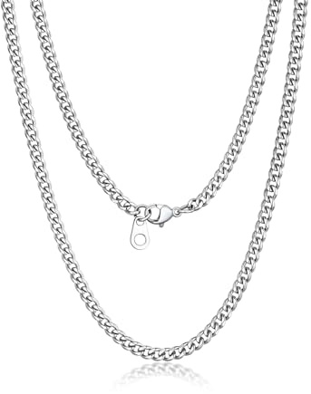 Suplight Herren Panzerkette 3/6/9mm breit Cuban Link Kette, Silber/Gold/Schwarz, 36/46/51/55/61/66/71/76cm