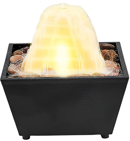 Tischbrunnen 1 Satz aus Abs und Kies mit LED Licht für Ruhe | Dekorative Form, USB Kabel Inklusive, für Tv Schrank und Teestube