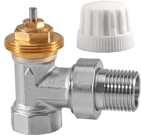 Silkwish G1/2 Thermostatventil aus Messing - Rücklaufverschraubung 1/2 Zoll Durchgang Heizkörper Venti - 1/2 Heizkörperventil, Heizungsventil für präzise Temperaturregelung