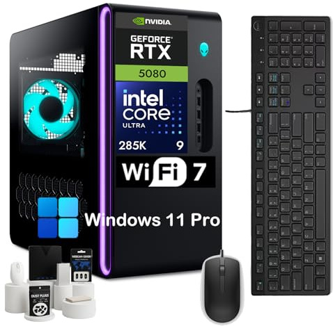 Alienware Aurora R16 Gaming Desktop - NVIDIA RTX 5080 16GB GDDR7 • Intel 24-Core Ultra 9 285K (AI NPU) • 64GB DDR5 • 4TB SDD • 2TB HDD • WiFi 7 • 1000W raffreddato a liquido • Win 11 Pro • w/accessori