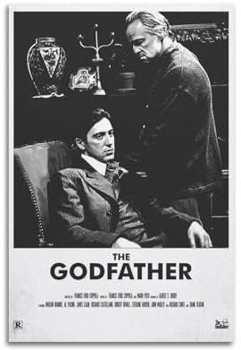 Al Pacino – Poster mit Foto Firmato der Pate, Leinwand-Kunst, Dekor, Wohnzimmer, modern, Familienschlafzimmer, 30 x 45 cm, ungerahmt
