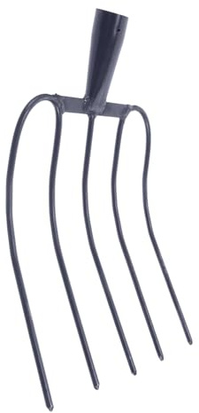 GANAZONO Letame Maneggevole in Ferro Antiruggine Forcone Agricolo Solido Denti per Giardino e Fattoria Strumento Versatile per e Stallatico