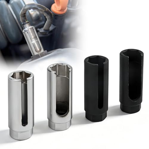 VEGOATY Lot de 4 douilles pour capteur d'oxygène avec découpe latérale pour câble : douille pour capteur d'oxygène de 22 mm, manivelle de 1/2 sondes lambda pour la plupart des voitures pour prévenir