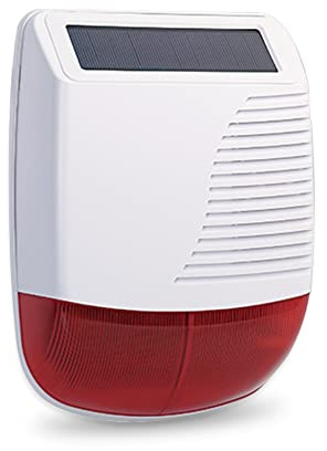 YISEELE Alarme Maison : sirène Solaire 110 DB avec Son Fort et Stroboscope - Facile à Installer si Elle est utilisée avec Le kit d'alarme YISEELE