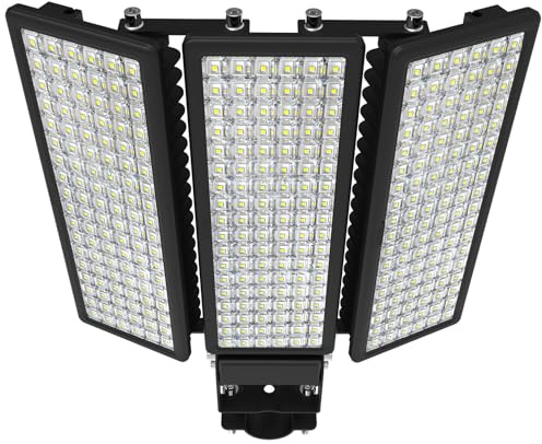 HOPEDAMAI 300W LED Flutlicht 42000LM, Straßenleuchte, Sportplatzbeleuchtung | 6500K IP67 Wasserdicht, Flimmerfrei, 10KV Blitzschutz. Festverdrahtung, einfache Montage. 240° schwenkbarer Scheinwerfer