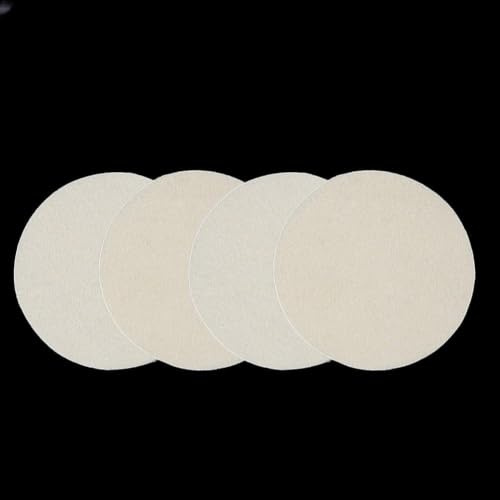 4 almohadillas de fieltro de lana de 125 mm para vidrio, muebles de acero inoxidable, madera, mármol, uso automotriz con agujero interior de 16 mm