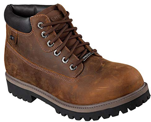 Skechers Hombre Sergeants Verdict Boots, Dark Brown Waterproof Crazyhorse Leather, 44 EU