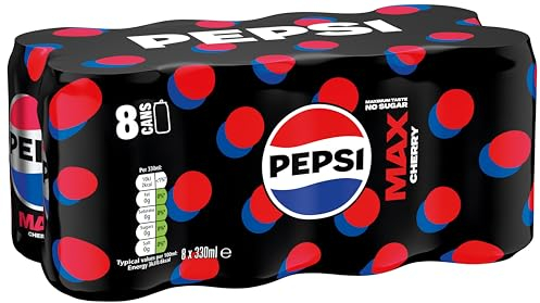 Pepsi Max Cherry Maximum Cherry Cans, 8 x 330ml