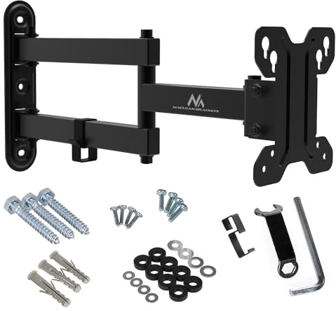 Maclean MC-740 LCD LED Monitor Plasma TV Support Mural 13-32 30kg VESA 100x100 180 degrés Pivotant