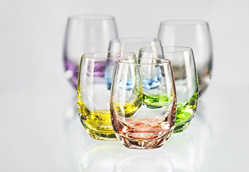 Bohemia Kristall Gläser Model Rainbow 6er Set (Schnapsgläser 6 x 60 ml)