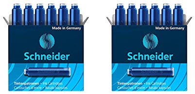 Schneider Patronenroller Ray (Tintenroller mit Edelstahlspitze, inkl. Tintenpatrone, Made in Germany) (12 Patronen, Patronen)