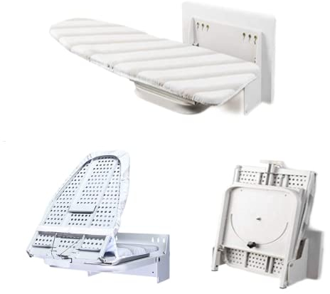 Nisorpa Wall Mounted Ironing Board 37 x 13 Fold Away 180° Swivel Iron Board with Heat Resistant Cover in Wall Ironing Board Space Saving for Home Laundry Room