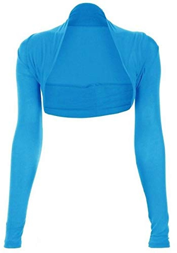 krautwear Damen Bolero Langarm Viskose Stola Bolerojacke Hochzeit Festlich Einfarbig schwarz grau rosa Navy