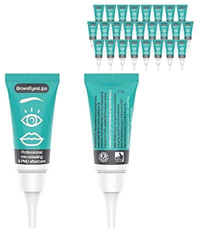 Microblading Aftercare - (Box of 25) for PMU and Tattoo Aftercare - Brows Eyes Lips Ointment. Not Tested on Animals. Petroleum and Paraben Free